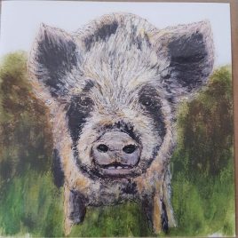 Pig card with brown envelope