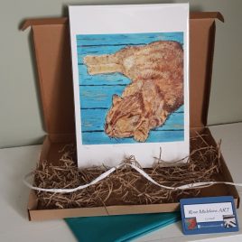 Ginger cat print in gift box