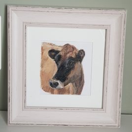 Framed jersey cow print