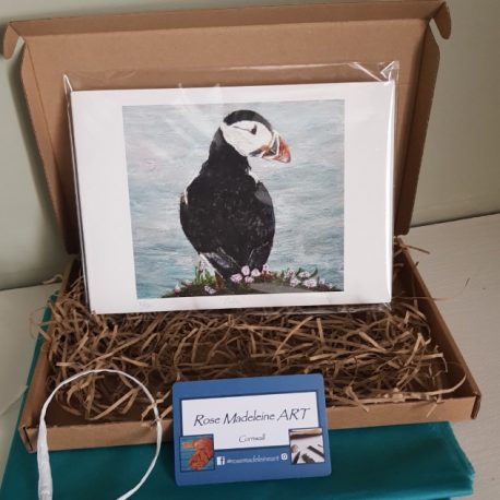 Puffin print in gift box